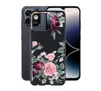 WIMSPEED for Ulefone Note 16 Pro Case (6.52 Inches), Black Shockproof Case, Anti-Scratch TPU Bumper Cover, Ultra-Thin Soft Silicone Phone Case for Ulefone Note 16 Pro - Red rose