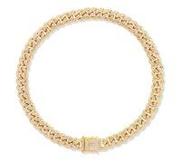WimuPath Gold Plated Diamond Collar - Cuban Style Metal Chain with Secure Buckle, Luxury Durable Collar for Small/Medium/Large Dogs and Puppies
