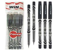 WIN 5 x 0.7mm Ball Point Pens Duke BLACK Premium Ballpoint Pens Fine Tip Smooth