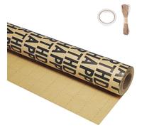 Win Change Birthday Wrapping Paper Rolls, Gift Kraft Gift Wrapping Paper Design for Boys, Men, Women, Girls - 17 Inch X 33 Ft (Black, 46.8 Sq.Ft.Ttl)