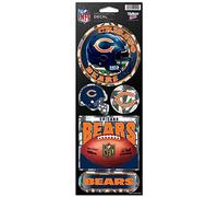Win-Craft,Inc-McArthur Chicago Bears Decal 4x11 Die Cut Prismatic Style