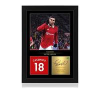Win FC Carlos Casemiro Framed Photo Display - Reproduced Digital Signature - Gift For Reds and Brazil Fans