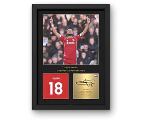 Win FC Cody Gakpo A4 Framed Photo Display - Reproduced Digital Signature - Gift For Liverpool Fans