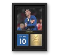 Win FC Cole Palmer A4 Framed Photo Display - Reproduced Digital Signature- Gift for Chelsea and England Fans