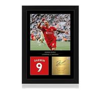 Win FC Darwin Nunez A4 Framed Photo Display - Reproduced Digital Signature - Gift For Liverpool Fans