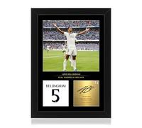 Win FC Jude Bellingham A4 Framed Photo Display - Reproduced Digital Signature - Gift For Real Madrid Fans