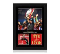 Win FC Jurgen Klopp A4 Framed Photo Display - Reproduced Digital Signature - Gift For Liverpool Fans