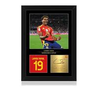 Win FC Lamine Yamal A4 Framed Photo Display - Reproduced Digital Signature- Gift for Spain and Barcalona Fans