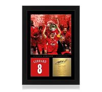 Win FC Steven Gerrard A4 Framed Photo Display - Reproduced Digital Signature - Gift For Liverpool Fans