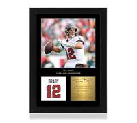 Win FC Tom Brady Signed A4 Framed Photo Display - Reproduced Digital Signature - Gift For Tampa Buccaneers Fan