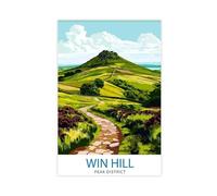 Win Hill Peak District Travel Poster Wall Decor Wall Art Win Hill Landscape Wall Hanging Home Décor Peak District Gift Art Lovers Scenic Canvas Poster Bedroom Decor Print Picture Paintings 08x12inch(2