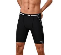 WIN.MAX Men's Swimming Trunks Quick Dry Beach Board Swim Shorts with Mesh Lining & Elastic Drawstring （Black+White,M