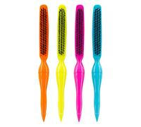 win sun Winsun Hair Brush, Three Row Boar Nylon Bristle Teasing Brush for Creating Volume and Care, Scalp Massage for Growth. Great for All Types (4-Pack