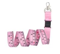 WIN TAPE Breakaway Lanyard Tape Measure, 40in/101cm, Comfortable Fabric Lanyard for ID Badge Holders, Pink