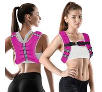 WIN4ALL Weighted Vest Men Women, 6lb/8lb/12lb/16lb/20lb Weighted Vest, Adjustable Women Weight Vest for Walking, Strength Training, Running, Fitness, Muscle Building, 16Lbs, Pink