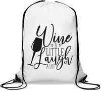 Wina A Little Laugh A Lot Line Art Gym Sack Casual Drawstring Bag White