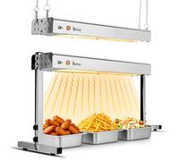 Winado - 24 inch food heating lamp, 750W commercial heat lamp, stainless steel infrared strip heater hanging and freestanding, heating lamp