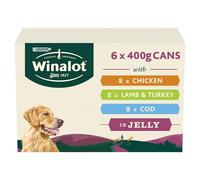 WINALOT Classics Mixed in Jelly with Cod Wet Dog Food 6x400g (Pack of 4)