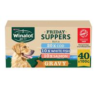 WINALOT Friday Suppers Mixed Variety Fish in Gravy Wet Dog Food 40x100g
