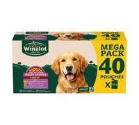 WINALOT Meaty Chunks Adult Wet Dog Food Mixed in Gravy Beef, Chicken, Lamb 40x100g Pouches