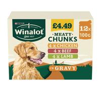WINALOT Meaty Chunks Mixed in Gravy Wet Dog Food 100g (Pack of 4)