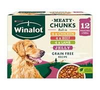 WINALOT Meaty Chunks Mixed in Jelly Wet Dog Food 12x100g (Pack of 4)