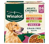 WINALOT Meaty Chunks Mixed in Jelly Wet Dog Food 24x100g, (Pack of 2)