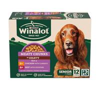 WINALOT Meaty Chunks Senior Mixed in Gravy Wet Dog Food 12x100g, Pack of 4