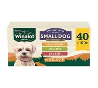 WINALOT Meaty Chunks Small Dog Mixed in Gravy Wet Dog Food Pouches 40x100g