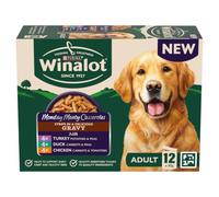 WINALOT Monday Meaty Casseroles Chicken, Turkey, Duck in Gravy Wet Dog Food 12 x 85g