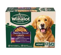 WINALOT Sunday Dinner Mixed in Gravy Wet Dog Food Pouches 12x100g (Pack of 4)