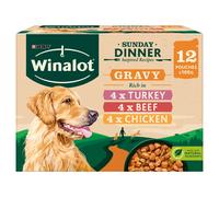 Winalot Sunday Dinner Wet Dog Food Pouches in Gravy 12x100g, Pack of 4
