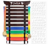 Winartton 10 Belts Karate Belt Display Rack with Stickers, Taekwondo Belt Display Holder, Martial Arts Belt Display, No Assembly Required, BJJ Hanging Holder for Kids and Adult