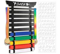 Winartton 10 Belts Karate Belt Display Rack with Stickers, Taekwondo Belt Display Holder, Martial Arts Belt Display, No Assembly Required, BJJ Hanging Holder for Adult