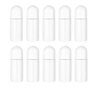 Wination 10pcs 50ml Plastic Roller Bottles for Essential Oils, Perfume, Cosmetics - Reusable, BPA Free, Travel Size