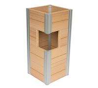 Winawood Maison and Garden Polymer Wood Effect Zero Maintenance Recyclable and Fully Weatherproof Pillar Planter (33.4 x 33.4 x 74.9 cm) (New Teak)