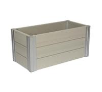 Winawood Maison and Garden Polymer Wood Effect Zero Maintenance Recyclable and Fully Weatherproof Rectangular Planter (61 x 30.5 x 28.6 cm) (Stone Grey)
