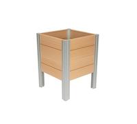 Winawood Maison and Garden Polymer Wood Effect Zero Maintenance Recyclable and Fully Weatherproof Small Raised Planter (43.2 x 43.2 x 55.9 cm) (New Teak)