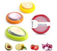 Winb Set of 4 Reusable Fruit and Veggie Savers - Ideal for Avocados, Tomatoes, Apples, Garlic, Onions, and More