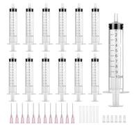 Winbest 10ml Syringe 12 Pack with Needle - Plastic Measuring Tool for Colostrum, Oil, Feeding, Industrial Use and Lab Experiments