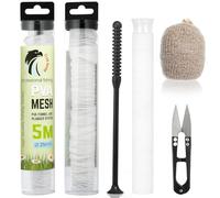 winbest 5M PVA Mesh Carp Fishing, 25mm Pva Mesh Kit with Scissors Funnel and Plunger, Pva Bags Carp Fishing Accessories Fast Melt Pva Mesh Bag Refill for Boilie Bait Feeding