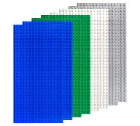 winbest 8 Pack Classic Baseplates 4 Colors Square Building Board BasePlates | with 16 x 32 Stud Board 12.9 x 25.6 CM Building Base Compatible with Lego, All Major Brands, Build and Display Board Set