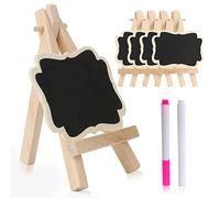 winbest Mini Chalkboard Signs, 6 Pack Small Chalkboard, Wooden Blackboard with Stand, Small Chalkboard Signs for Food, Weddings, Birthday Parties and Event Decoration, HQA9421A006UK