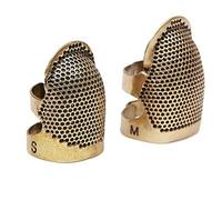 WINBST Sewing thimble finger protector, 2 pieces thickening adjustable metal adjustable finger guards finger protector for sewing, embroidery needlework (size S & M)