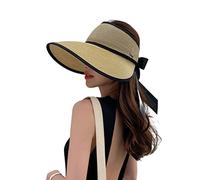 WINBST Straw Hat, Women's Visors, Foldable Visor Cap, Sun Hat with Wide Brim, UV Protection, Summer Hat, Adjustable Summer Sun Protection, Sports, Beach Hat