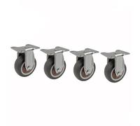 Wincal Fixed Caster, 4Pcs 2 Inch TPE Rubber Movable Silent Chair Fixed Rubber Casters for DIY, Trolley, Mobile Shopping Carts