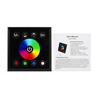 Wincal Wall Mounted RGBW LED Touch Panel Controller Dimmer Switch for LED Strip Light (Black)