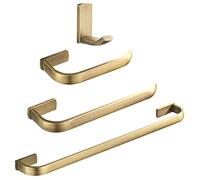 WINCASE Brass Bathroom Accessories, Bath Towel Holder Antique, Toilet Paper Holder Brushed Brass Wall Mounted Towel Bar-24 Inch Set