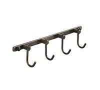 WINCASE Bronze Towel Hooks, Bathroom Rail Hook Rack Wall Mounted, Antique Oil Rubbed Brass Cloth Coat Rack with 4 Hooks Kitchen Farmhouse