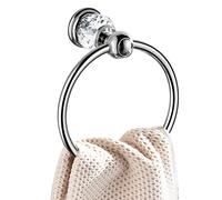 WINCASE Chrome Crystal Towel Ring, Bath Hand Towel Holder, Silver Towel Rack Wall Mounted